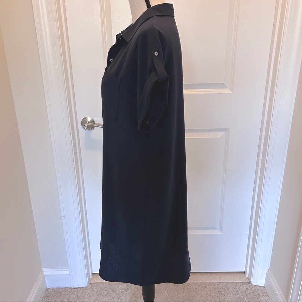 Banana Republic Navy Blue Cap Sleeve Shirt Dress SZ M - Picture 7 of 7